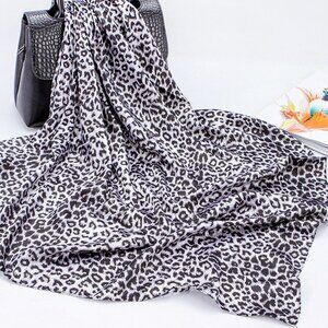 Leopard Print Satin Scarf
